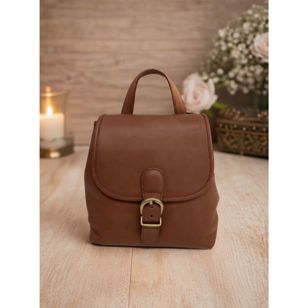 Vintage Gloved Tanned Leather Mini Backpack